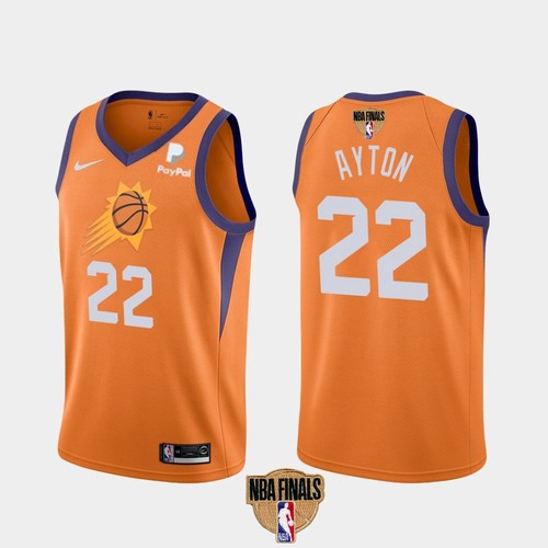 Men's Phoenix Suns #22 Deandre Ayton 2021 Orange Statement Finals Basketball Swingman Stitched Jeresy